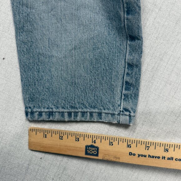 Vintage GUESS High Rise Tapered Leg Jeans Light Blue Wash Cotton Size 30 - Picture 13 of 15